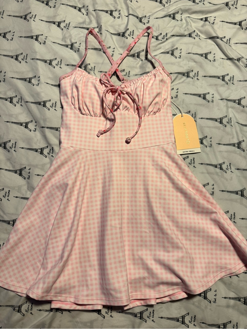 Blogilates Tie-Front Mini Dress pink